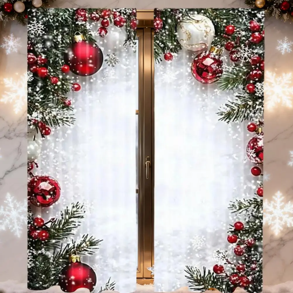 عيد الميلاد الصغيرة الضوء الأحمر الكرتون الطباعة الرقمية الستائر الشتاء الثلوج شجرة عيد الميلاد الطفل صورة التصوير خلفية استوديو الصور #5