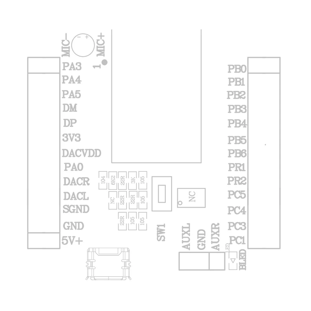 BT401 Bluetooth Output Module Dual Mode 5.0 Version MIDI-BLE Modules Output I2S IIS Audio Electronics Module-BLE