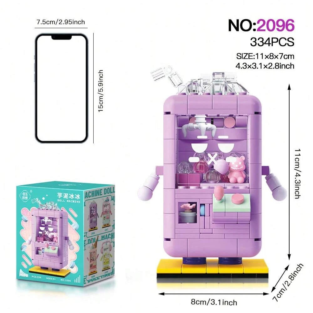 WLtoys 2096 كارتون الفراولة الآيس كريم آلة دمية صغيرة تصميم نموذج ، ممر إلكتروني بناء لعبة المكعبات ، ديكور المنزل ، كريس #2