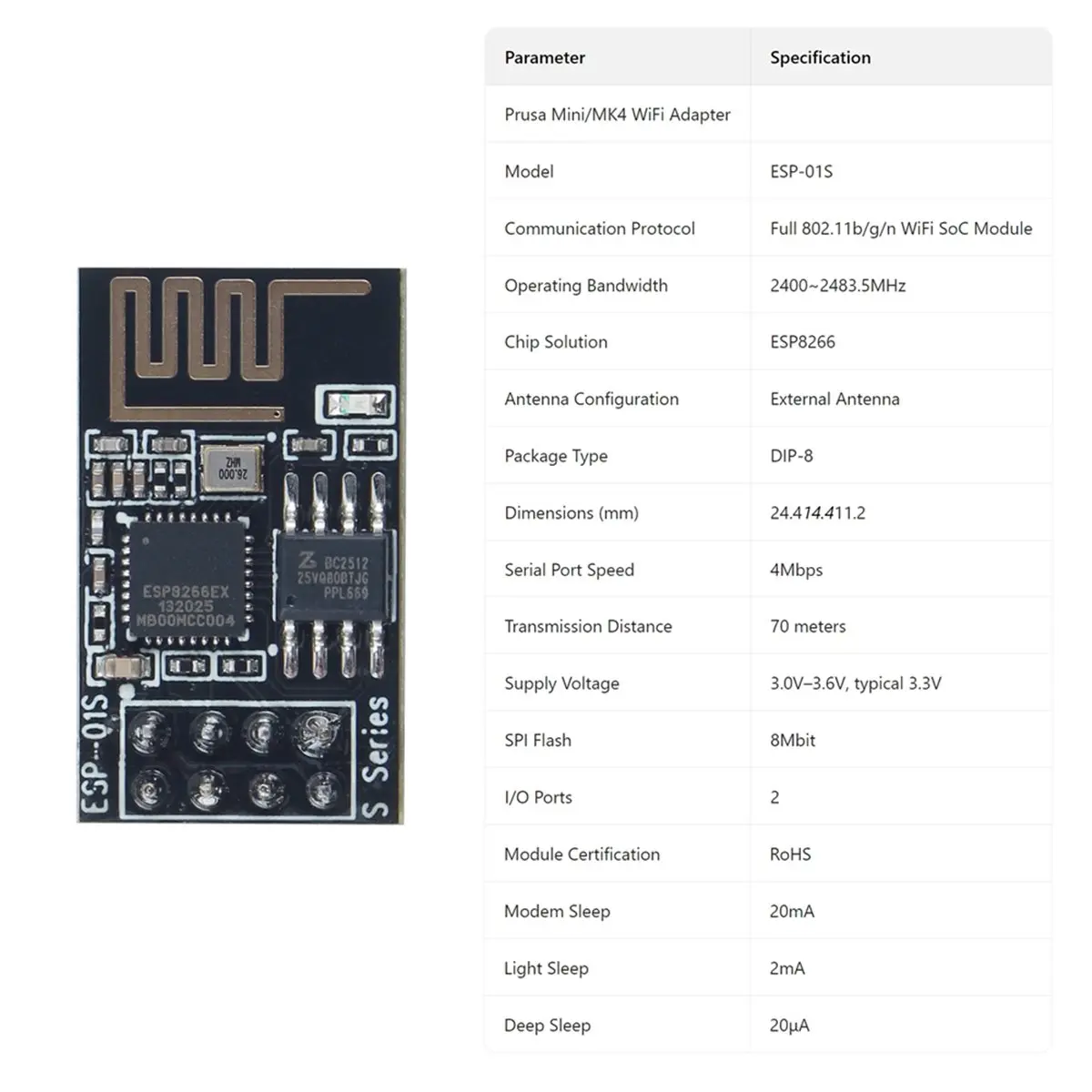 A64I For Prusa Mini /MK4 WiFi Adapter High Quality 3D Printer Replacement Parts for Prusa