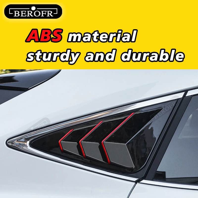 Rear Window Louver Spoiler Vents Cover Trim For Toyota Vesa 2022 ABS Black / Carbon Fiber Look Accessories