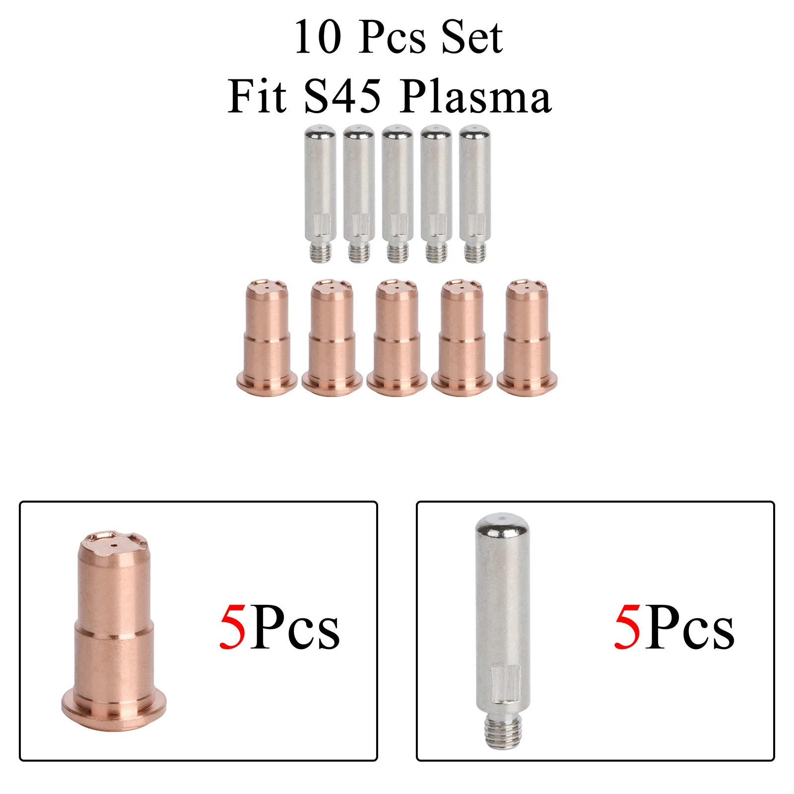 10 sztuk S45 elektroda PR0106 końcówka dyszy PD0103 0.9mm pasuje do materiałów eksploatacyjnych do palnika do cięcia plazmowego