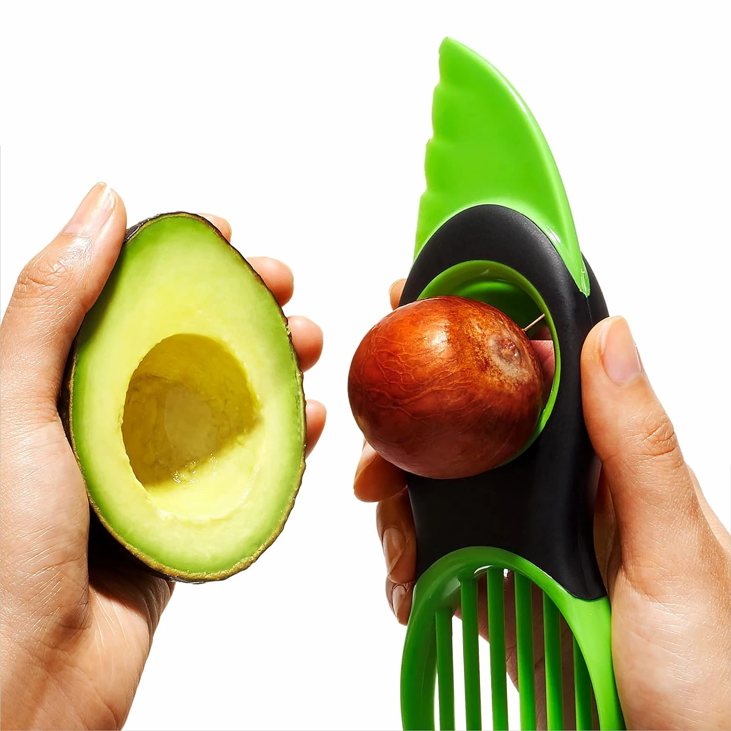 3-in-1 Multi functional Avocado Slicer, Shea fruit corer, Butter fruit peeler, Pulp separator, Plastic knife, Kitchen tools