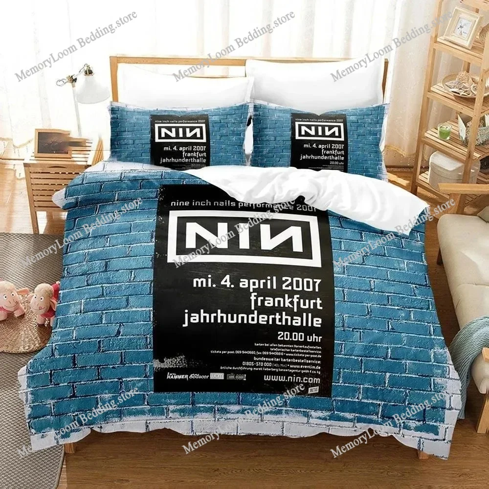 

3D Printed Nine Inch Nails NIN Bedding Set Duvet Cover Bedroom Comforter Single Twin King Size Quilt Cover Home Textile
