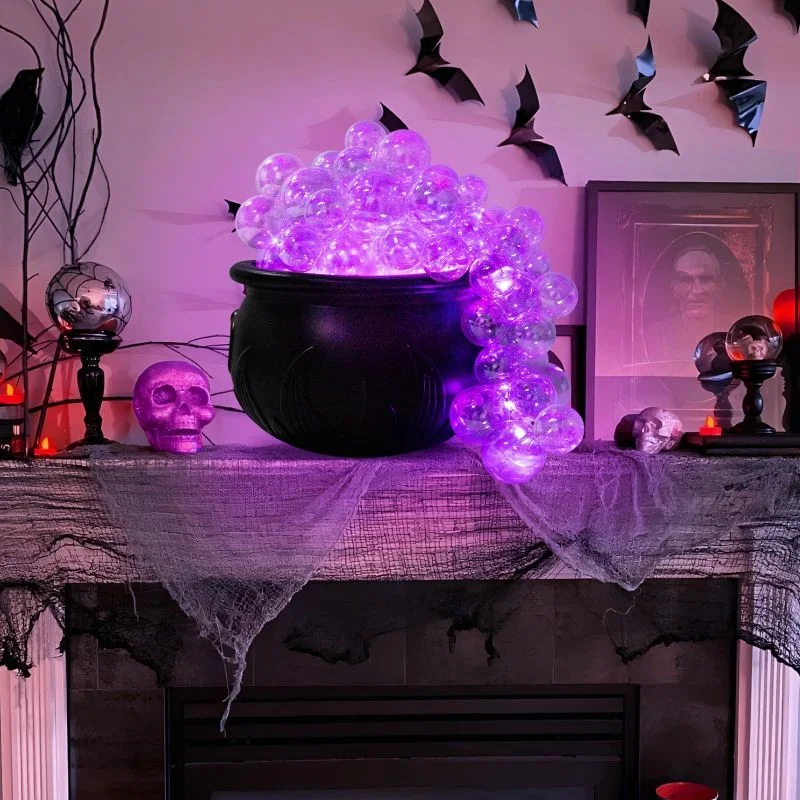 DIY Bubbling Cauldron Set Plastic Black Bowl Ming Bubble Set Pink Purple Lighted Bubble Set Halloween Witch Bubble Pot