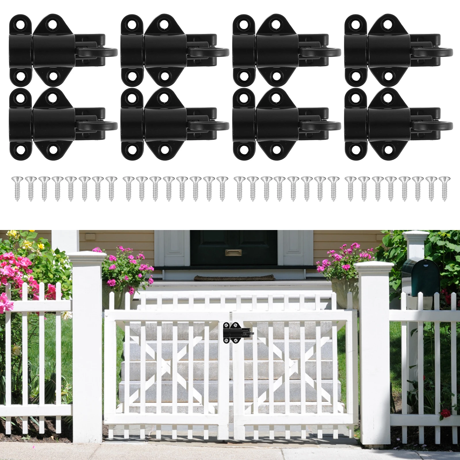 

8Pcs Self-Closing Latches Spring Door Lock Latch Aluminum Alloy Spring Load Bolt Latch Safety Automatic Spring Slide Door Latch