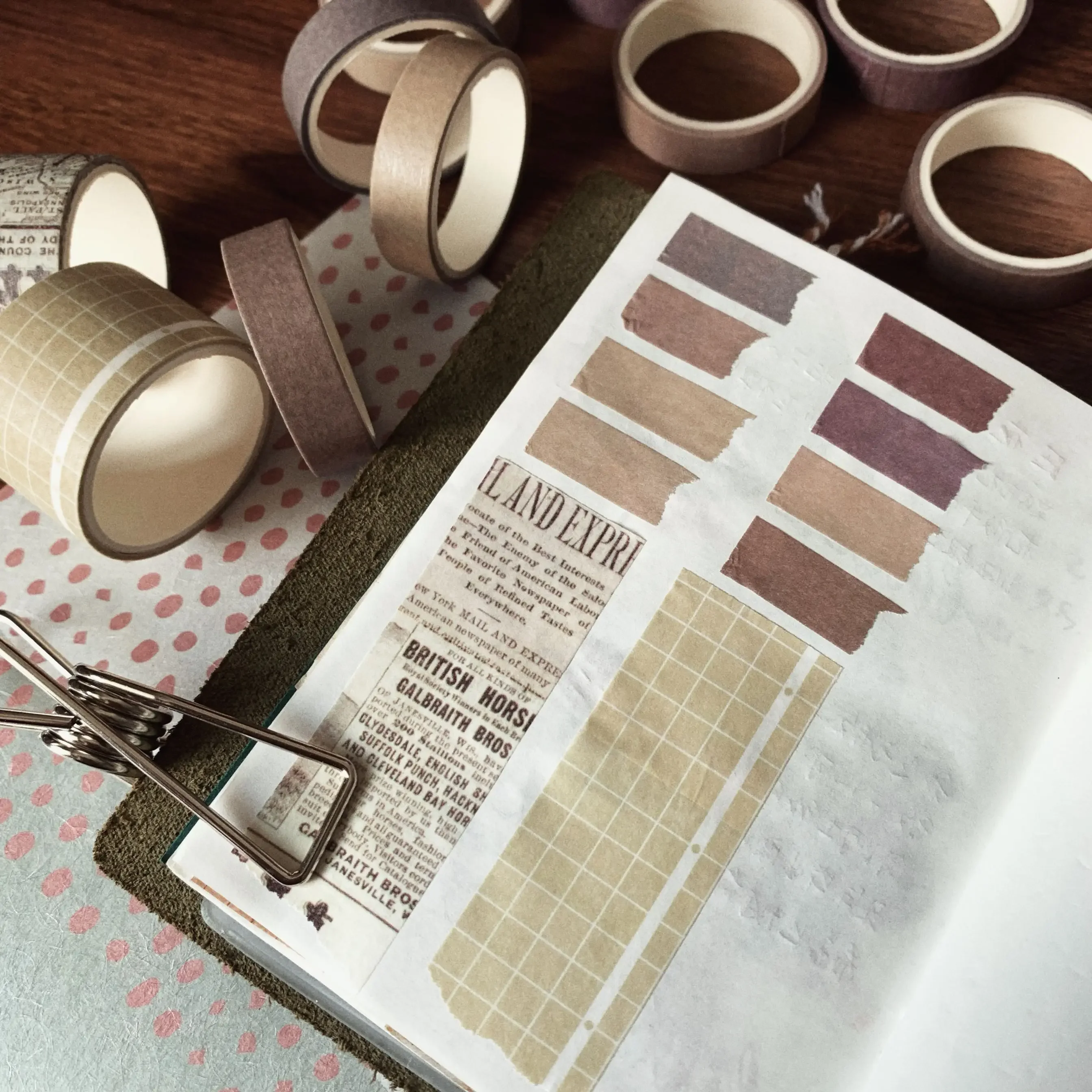 10 Rolls Retro Pure Color Masking Tape Sticker Forest Color Collage Junk Journal Material Deco Washi Tape Set DIY Scrapbooking