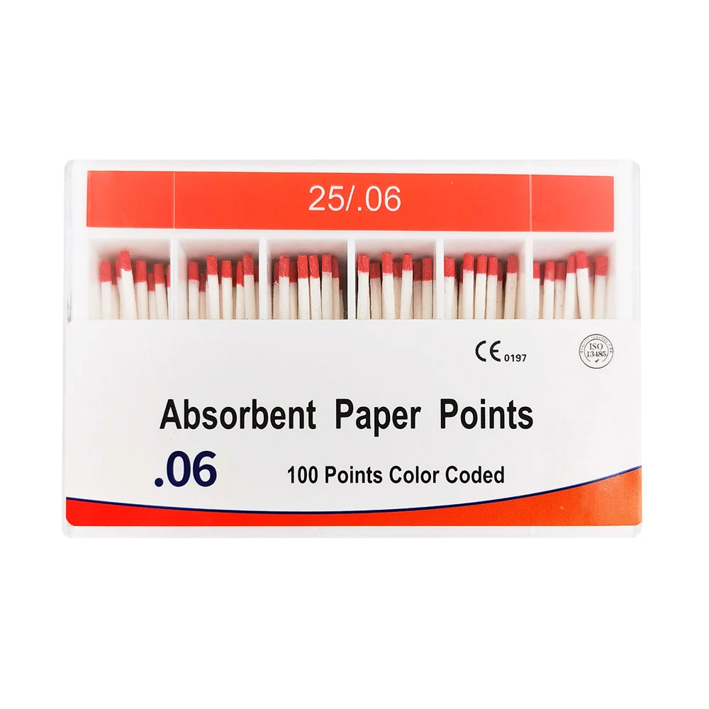 0.06 Taper Dental Absorbent Paper Points 20# 25# 30# 35# 40# Paper Points Cotton Fiber Root Canal Absorption Dental Materials