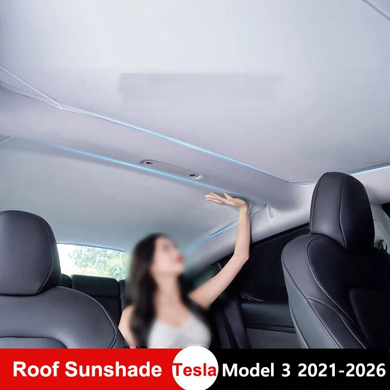 

Car Sunroof Sunshade for Tesla Model 3 Highland 2024 2025 Glass Roof Sun Shade Cover UV Blinds Protector Kids M3 2023 Accessory
