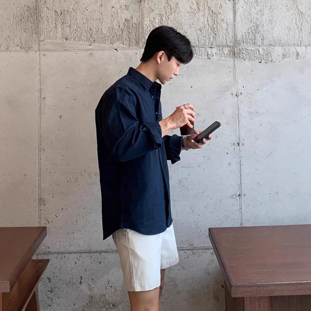 Japanese Retro Shirts for Men 2025 Spring Design Oversized Long Sleeve Loose Casual Shirts Coat High-end Fashion Streetwear