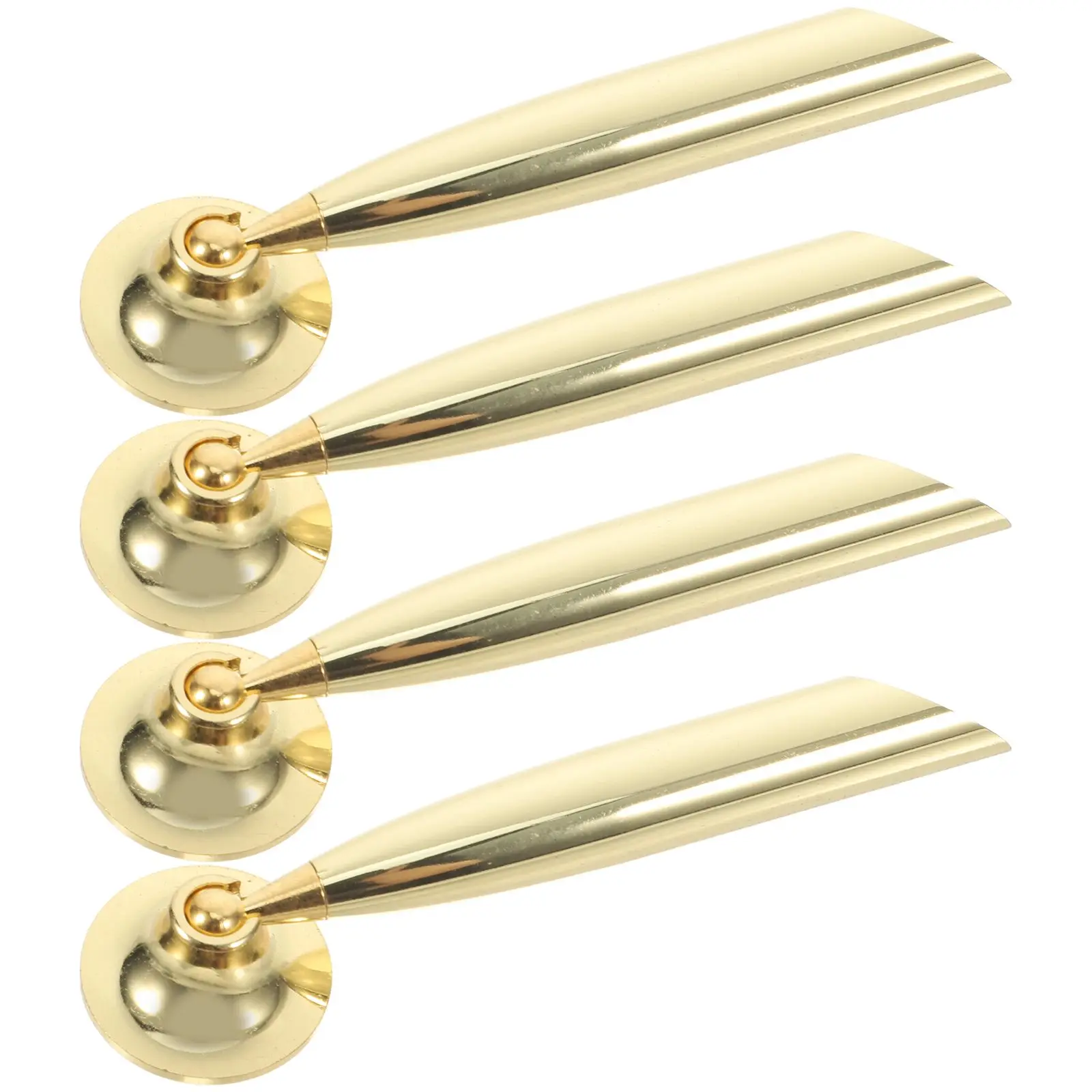 

4 Pcs Signature Pen Base Nice Holder Stand for Desk Unique Golden Steel Replacement Parts