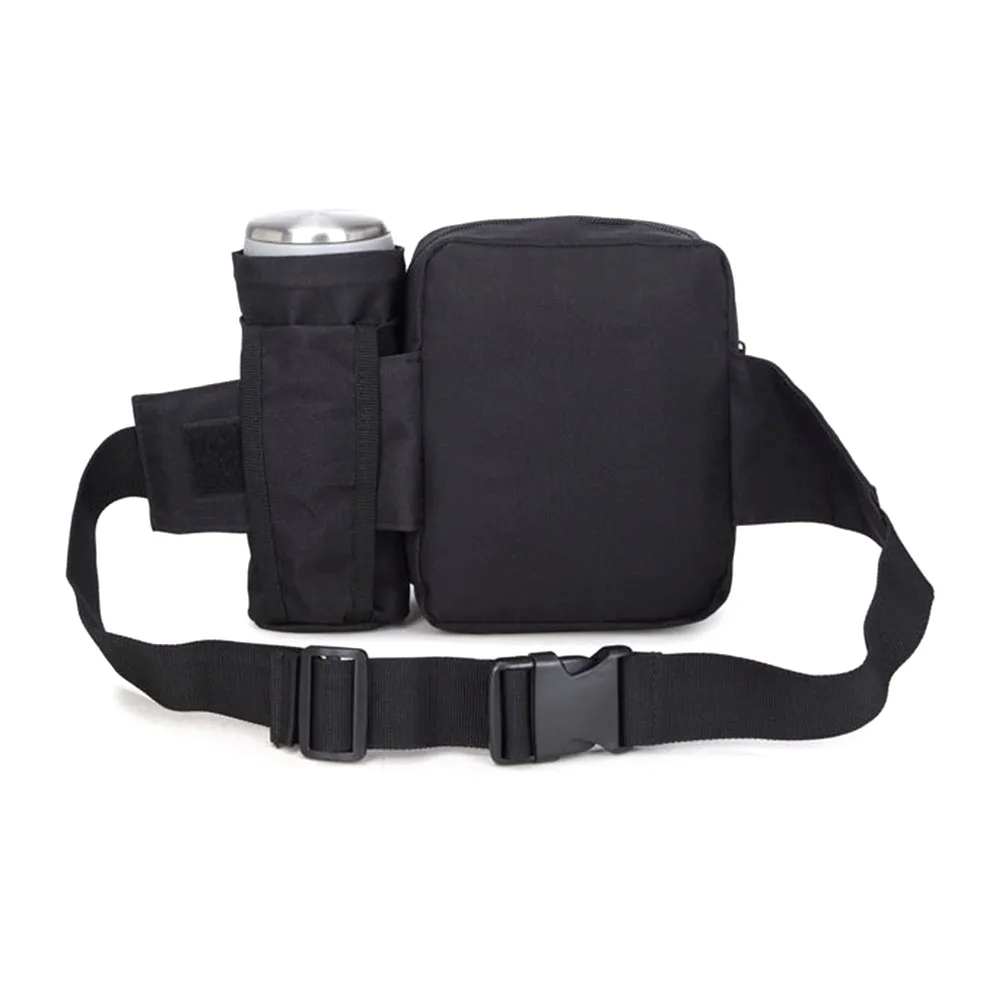 Black Adjustable Sports Waist Pack Lightweight Outdoor Running Hiking Fanny Pack Sweat Proof Water Resistant Sports Waist Bag