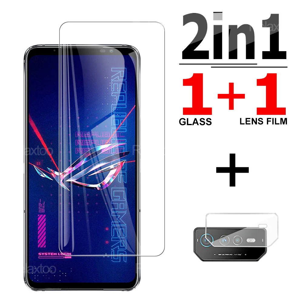 2 In 1 Back Camera Lens Film & Screen Protector Protective Tempered Glass For Asus ROG Phone 6 Pro ROG Phone6 Safety Glass Film