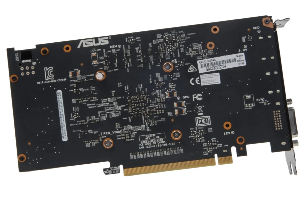 بطاقة رسومات ASUS EX GTX 1050TI 04G GDDR5 4GB 128bit 1050TI تدعم HDMI DP DVI PCIE 3.0 مروحة مزدوجة للكمبيوتر المكتبي