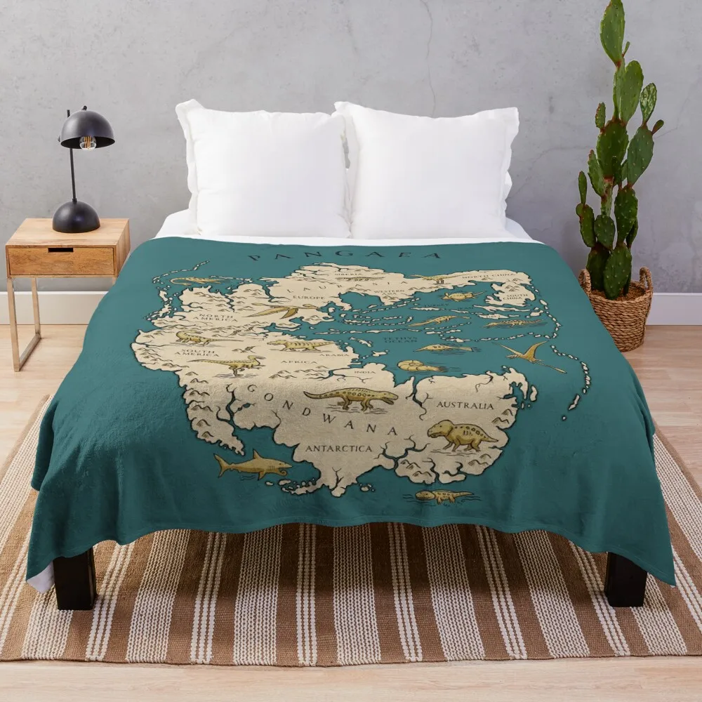 

map of the supercontinent Pangaea Throw Blanket blankets ands Designers Luxury Thicken Shaggy Blankets