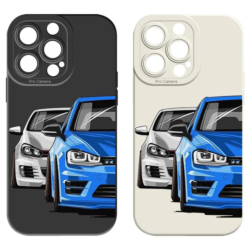 Funda de silicona suave TPU con diseño de coche deportivo y golf para iPhone 17 AIR 16 15 14 13 Pro 12 11 Pro Xs X XR Max - S428P8