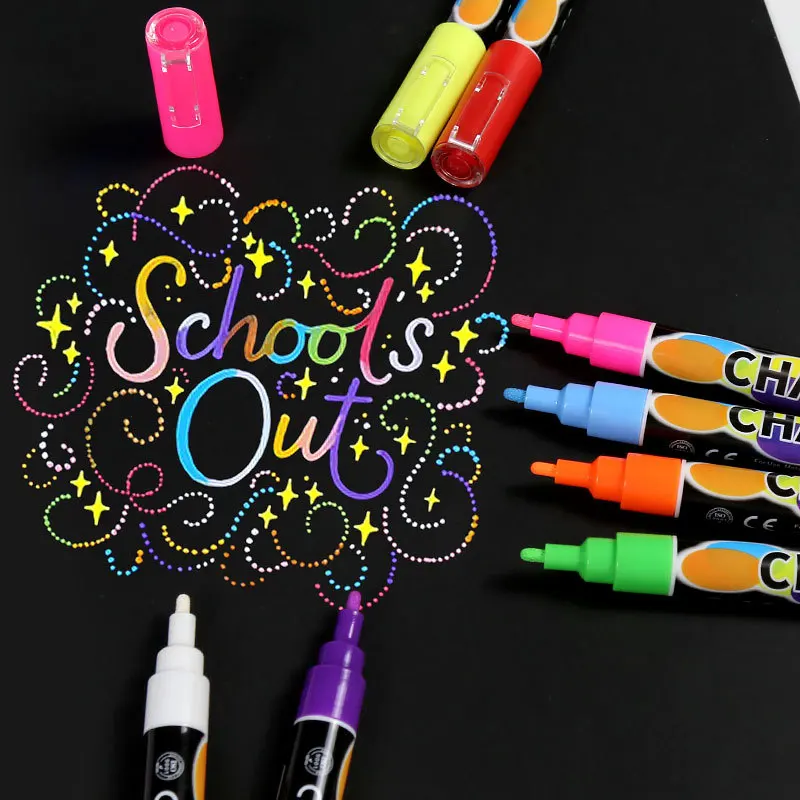 Haile 8Color Liquid Chalk Erasable Highlighter Fluorescent Marker Pen For Whiteboard Graffiti LED Advertisement Chalkboard