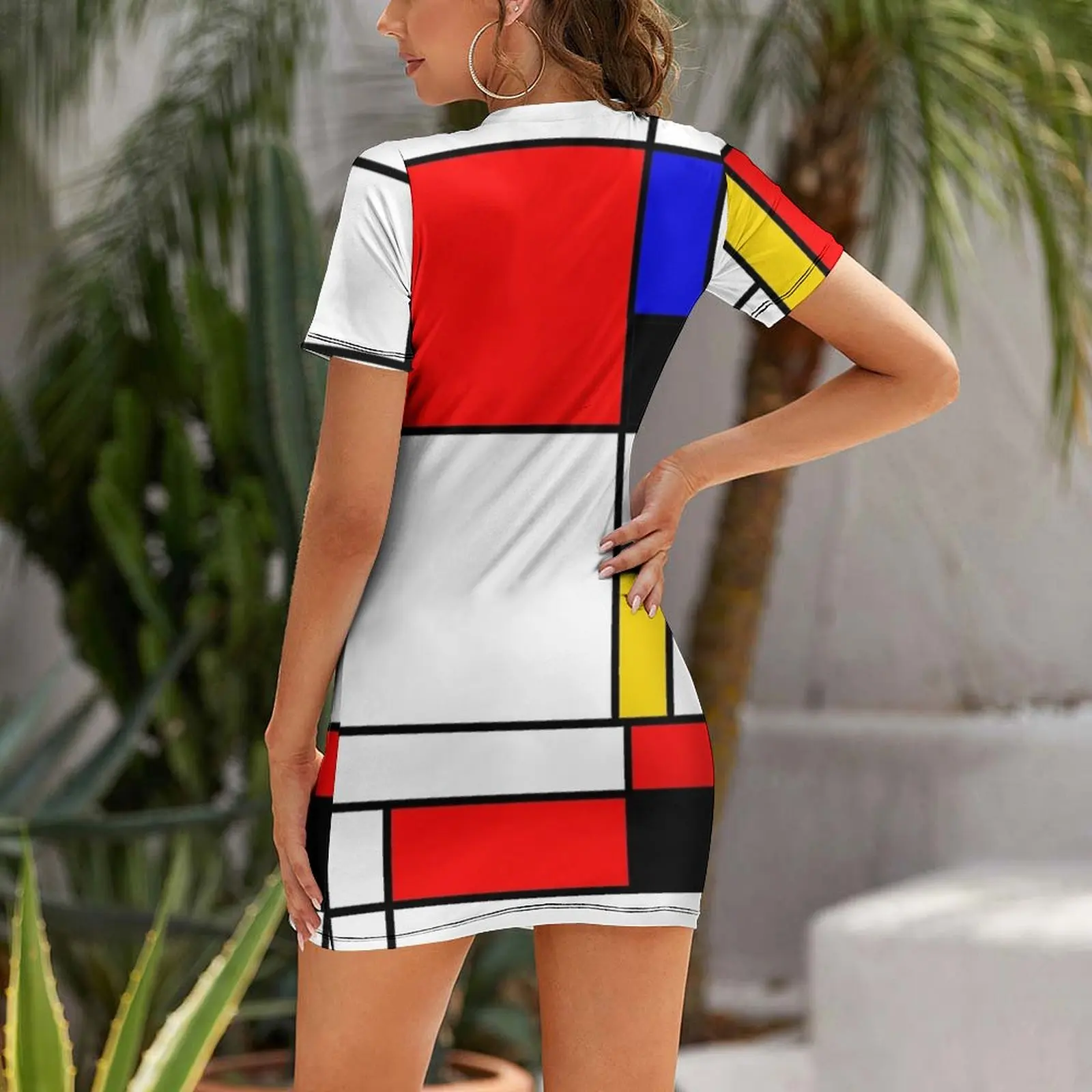 Bauhouse Mondrian Style Short Sleeved Dress ceremony dresses summer woman dress 2025 prom dress summer dresses womens 2025