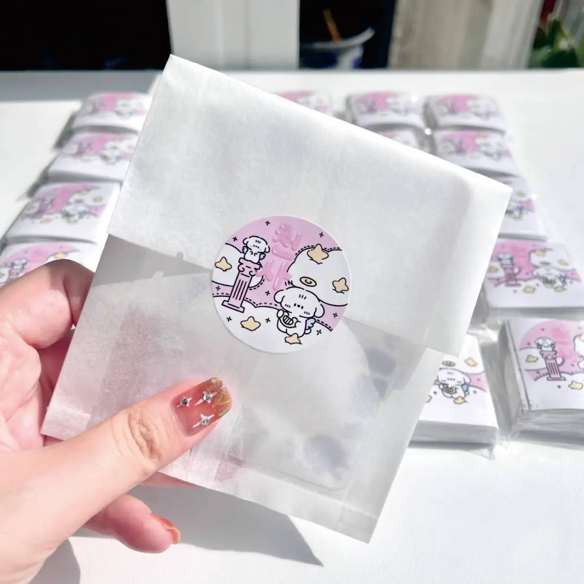 ملصقات مخصصة شعار شكرا لك تسميات ملصقات شخصية التعبئة والتغليف اسم حفل زفاف عيد ميلاد طباعة الملصق الخاص بك #5