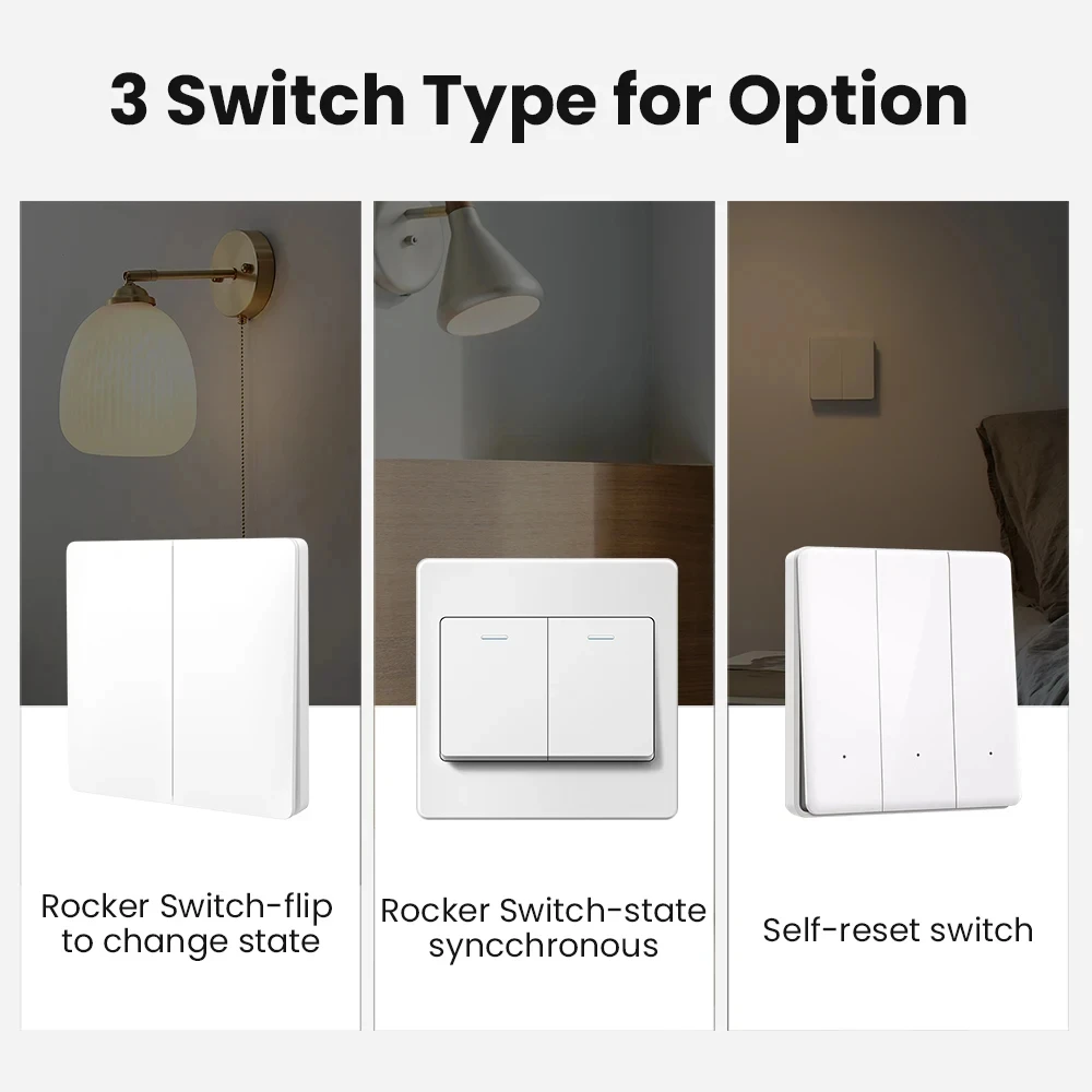 Matter Homekit WiFi interruptor de luz inteligente Control bidireccional 1 2 3 gang Mini interruptor inteligente compatible con Siri SmartThings Alexa Google Home