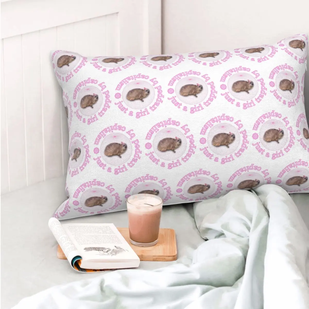 

Rock Hyrax Just A Girl Trapped By Capitalism Coquette Rectangle Pillowcase Cushion Cover Decorative Bedroom Comfort Throw Pillow