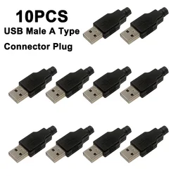 10pcs/lot USB Male 4Pin A Type Plug Connector with Plastic Cover for Data Connection Interface Charging