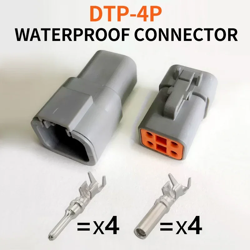 

4 Pin Gray Male Female DTP Automotive Plug DTP06-4S DTP04-4P Waterproof Connector With Terminals