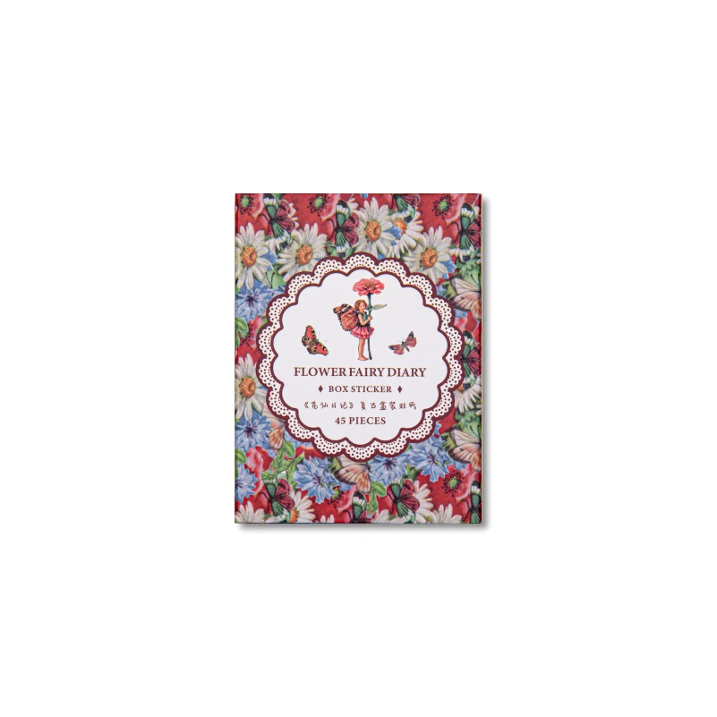 45 ورقة/حزمة خمر فراشة الجان زهرة دفتر ملصقات الزخرفية ملصقات الزخرفية لمذكرات سكرابوكينغ التسمية #6