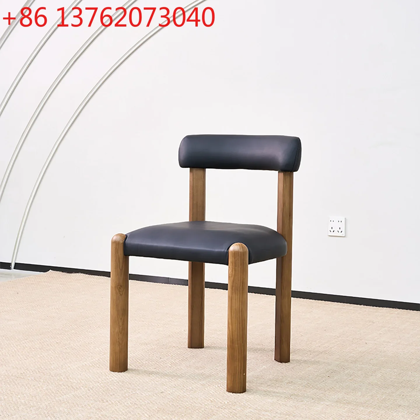 

Retro pure solid wood dining chair backrest dining table chair high-end casual chair