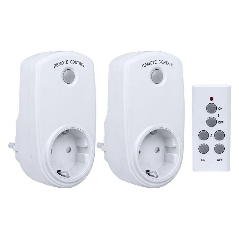 Wireless Smart Remote Control Socket Plug Power Outlet Light Switch Plug Socket Power Outlet Socket EU Plug with Remote Control