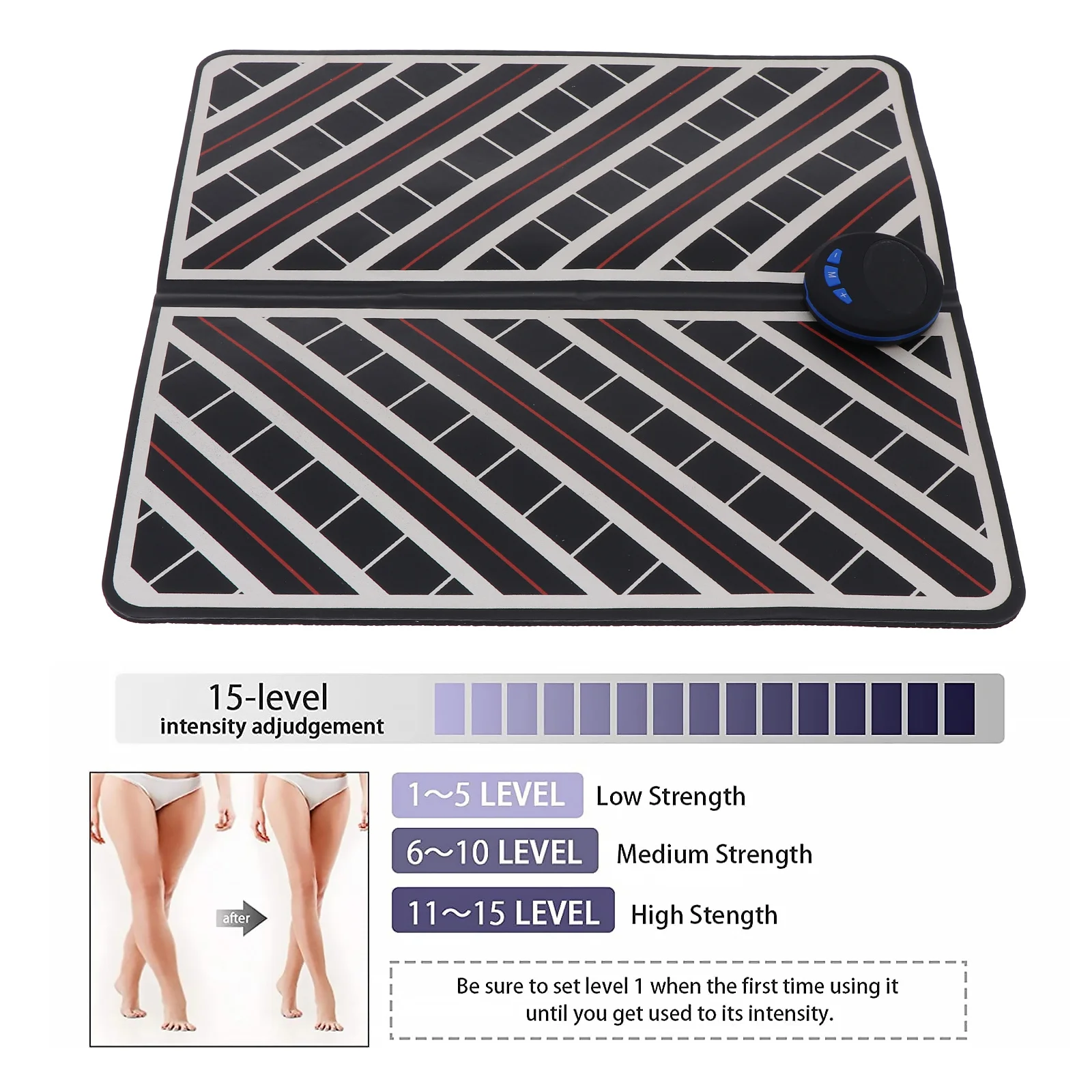 

Foot Massage Instrument USB Charging 6 Current Modes Easy Use Night Sleep Muscle Stimulator Black Electric Foot Massager