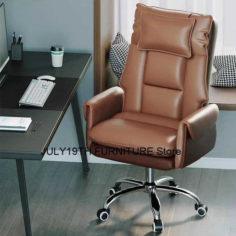 Minimalist White Office Chair Comfy Footrest Swivel ﻿mobile Gaming Chair Stylish High Back Silla Escritorio Home Furniture