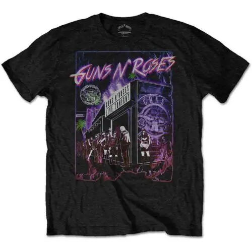 Guns N' Roses Sunset Boulevard T-Shirt Black New