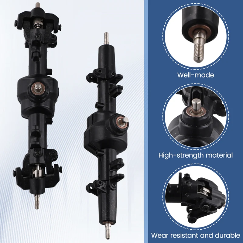 Peças de reposição de ponte de eixo dianteiro e traseiro de metal para carro para peças sobressalentes de carro 1/12 MN86 4WD RC