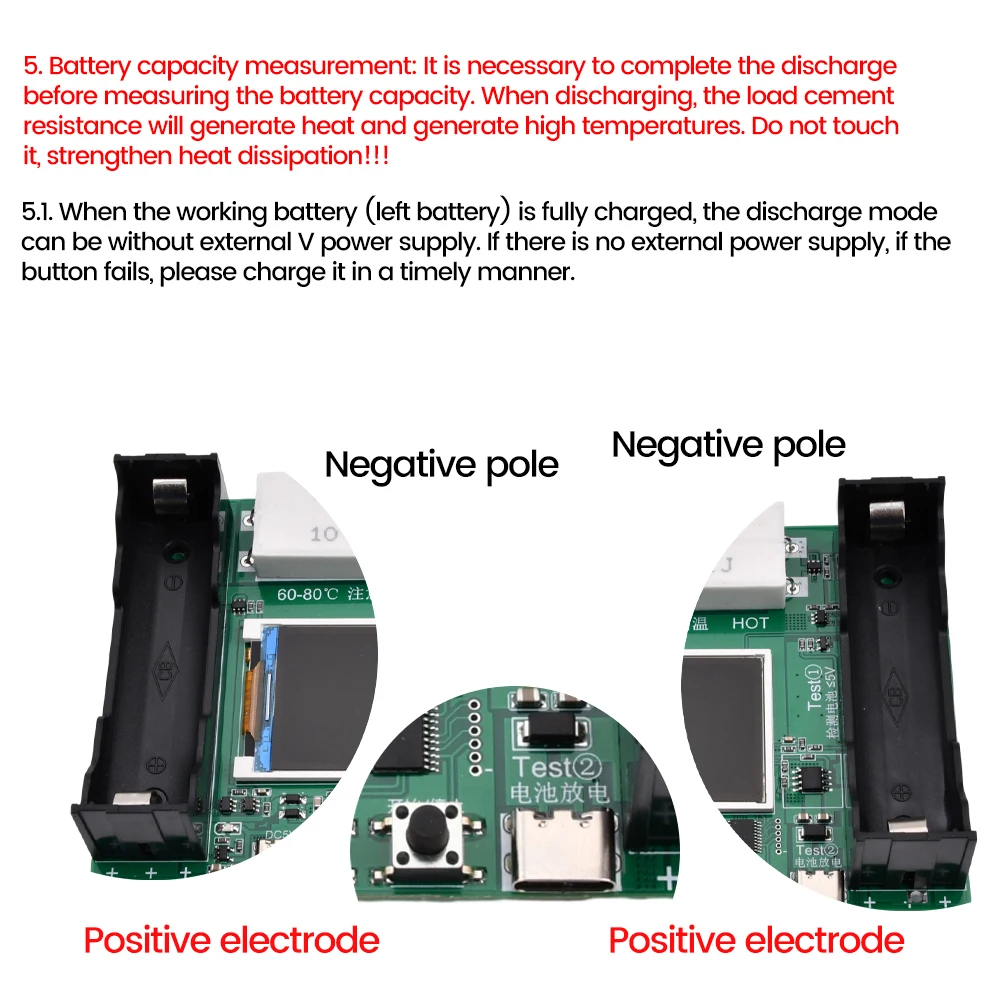 18650 Lithium Battery Capacity Tester Automatic Internal Resistance Tester MAh MWh Digital Battery Power Detector Module