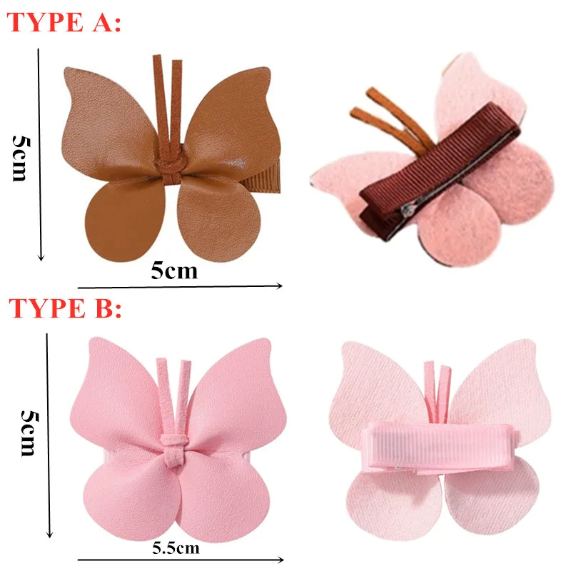 10PCs Baby Girls Hair Clips Cute Leather Butterfly Girls Hairpins Small Butterfly Barrettes Headwear Baby Hair Accessories