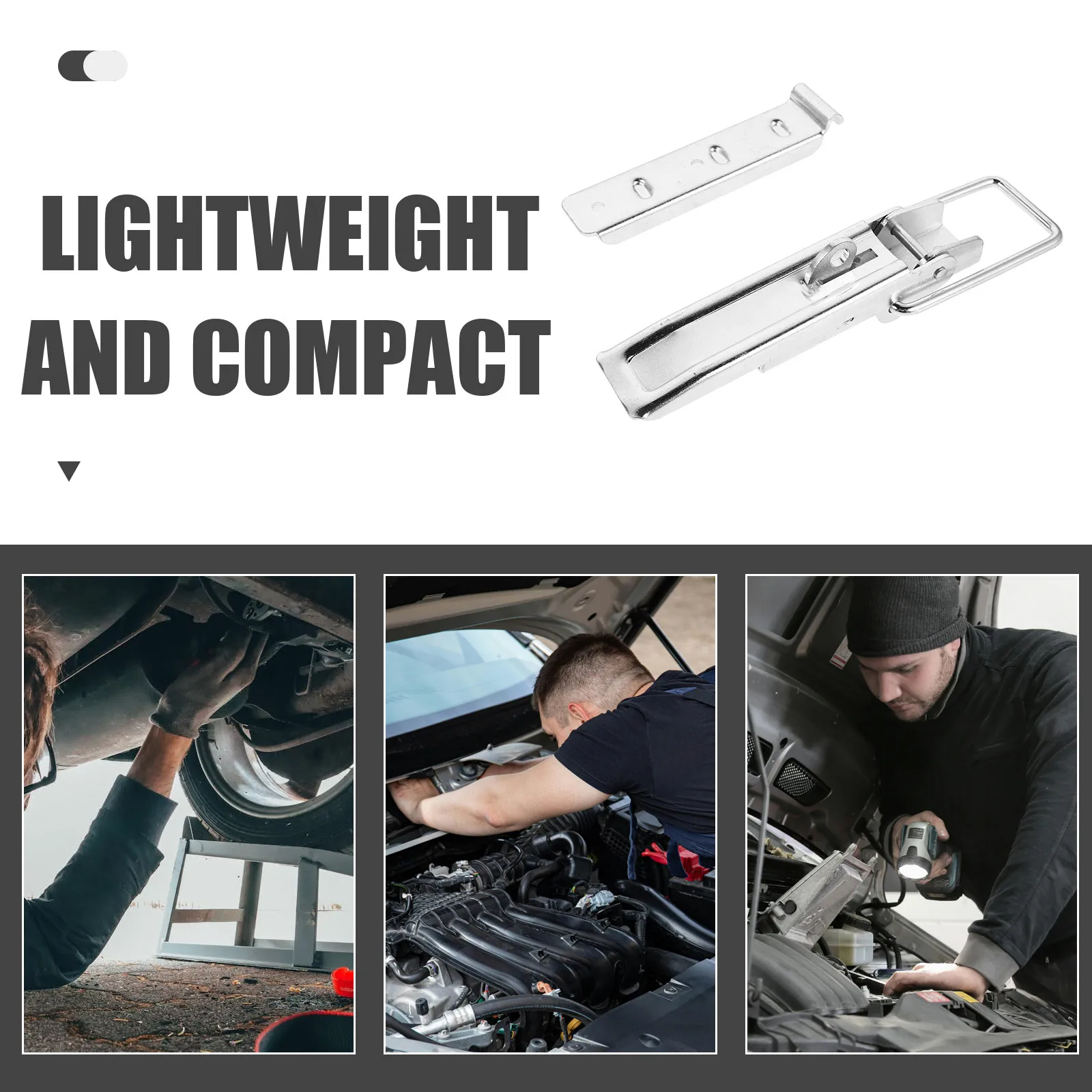 2Pcs Heavy Duty Industrial Latches Galvanized Iron Metal Toggle Latch Quick Release Pull Box Latch Replacement Truck Toolbox