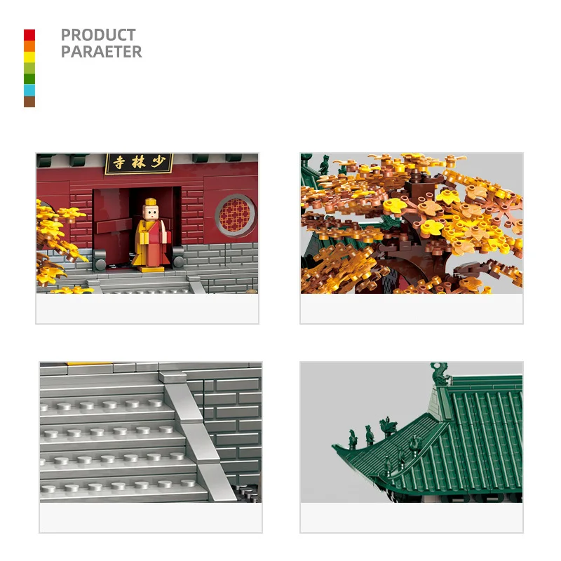Creative Ancient Architecture Building Block China Shaolin Temple Construction Model Kits Brick Monk Figures Toys For Gifts