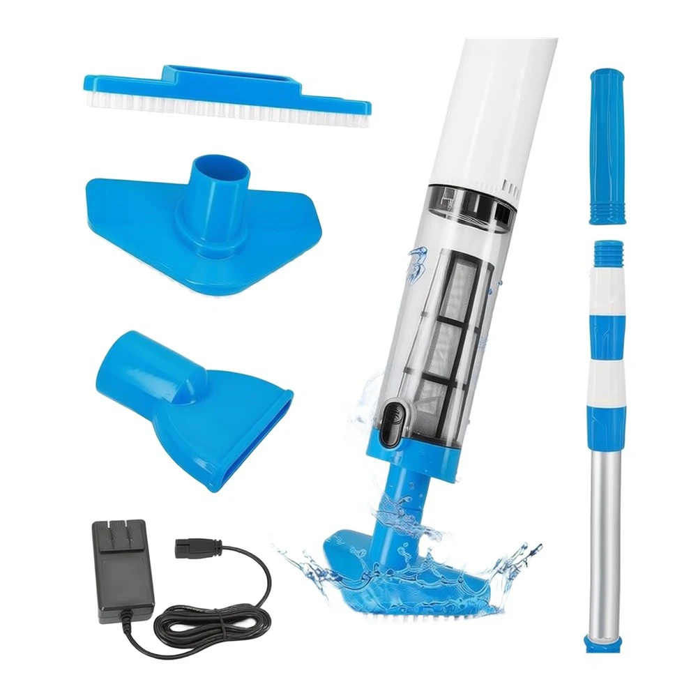 3 in 1 Rechargeable Pool Cleaning Device for Above Ground Pools: Cordless for Handheld Vacuum with Multiple Compatibility
