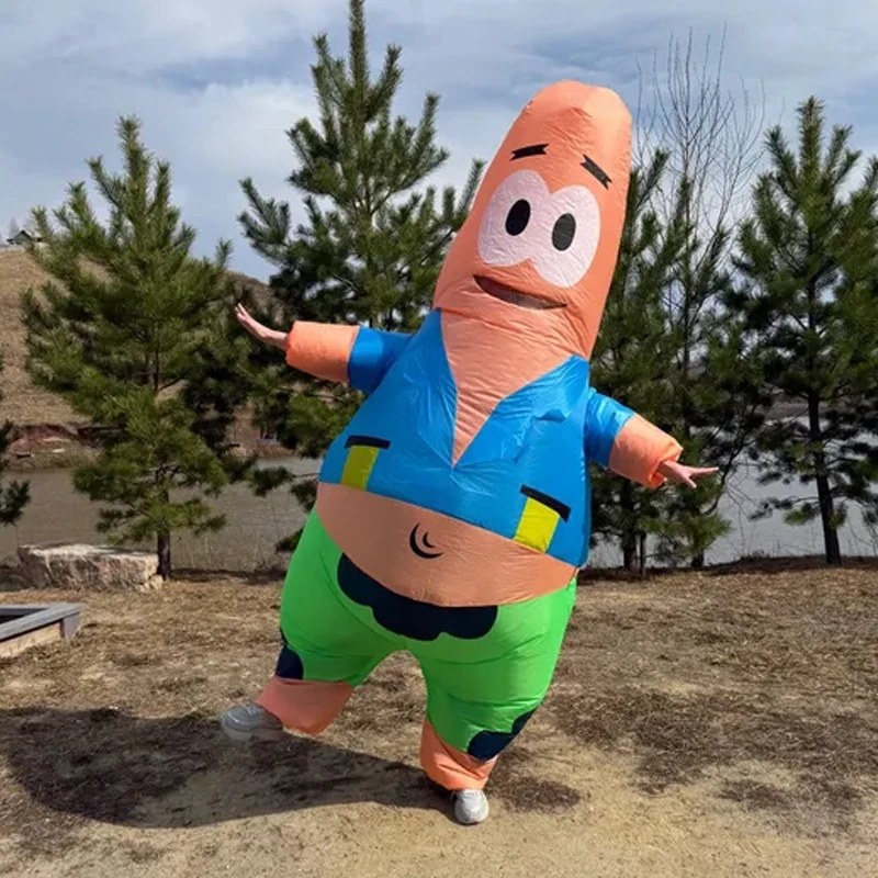 سبونجبوب سكوير بانتس باتريك ستار تأثيري نفخ زي هالوين عيد الميلاد تحت عنوان حفلة مضحك الكرتون الضفدع لطيف زي