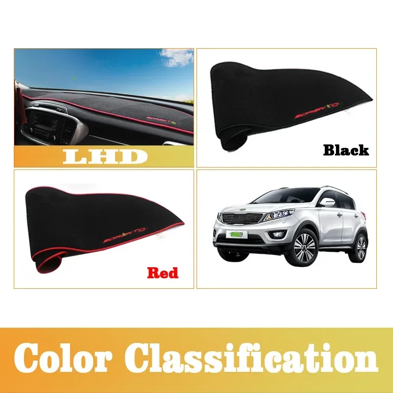 For Kia Sorento 2015~2024 Car Dashboard Cover Sun Shade Anti-Glare Sun-proof Anti-UV Carpets Dustproof Protector Mat Accessories
