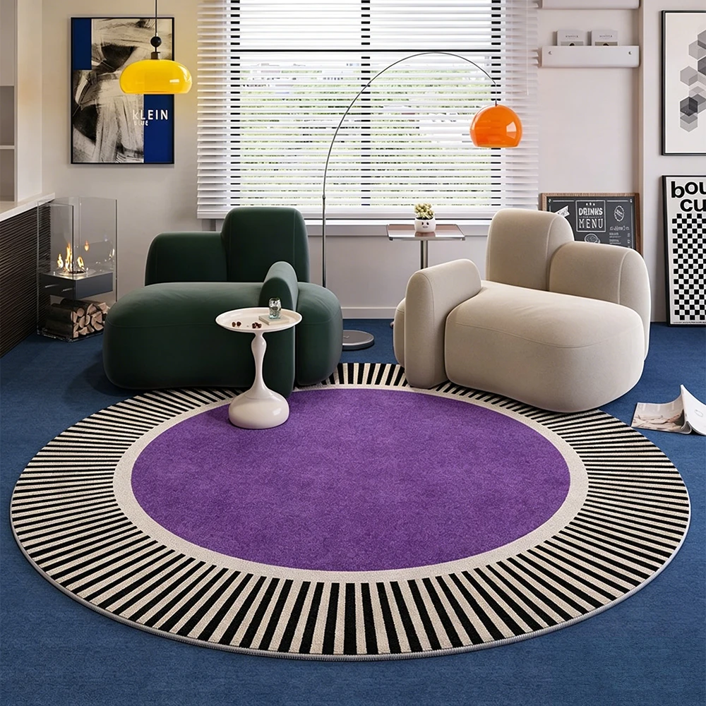 Round Rug Zebra-striped Carpet for Living Room Fashion Minimalism Home Decoration Floor Mats Bedroom Rugs 원형러그 Alfombra Redonda