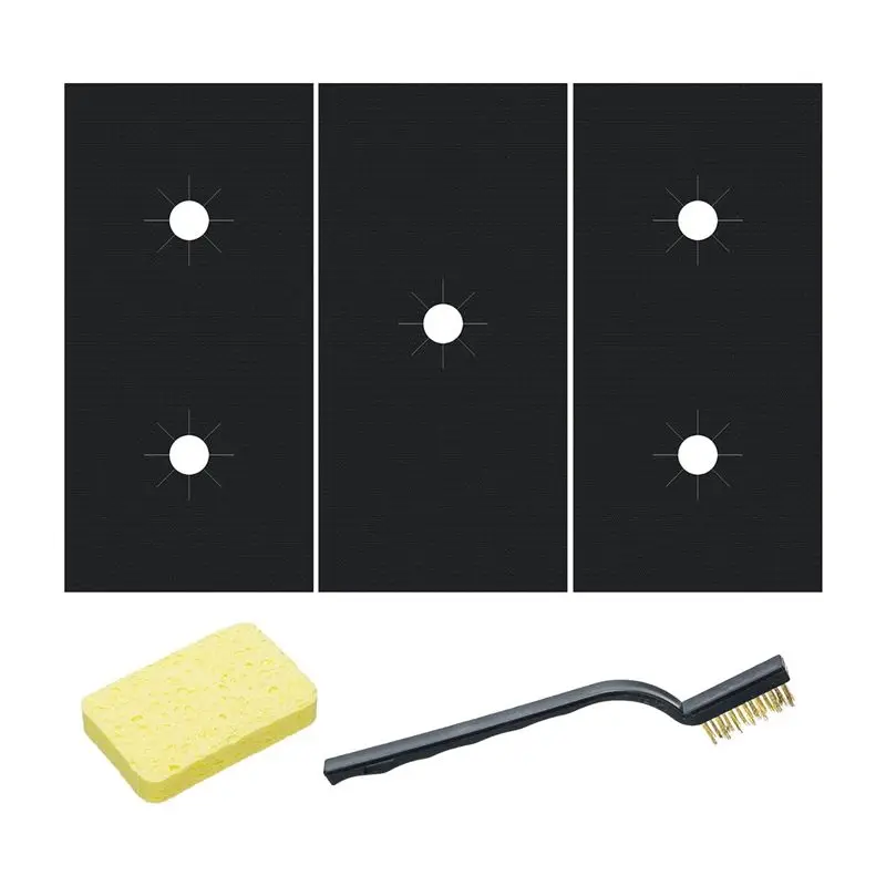 

ABMO 3Pcs Stove Top Covers For Gas Burners, Washable Cuttable Reusable Stove Protector For Gas Range, 0.4Mm Thick Heat Easy Inst