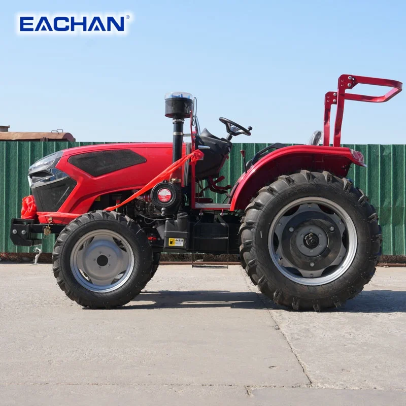4WD 80HP Diesel Farm Tractor Compact Agricultural Wheel Tractor PTO Three Point Hitch Orchard Utility Customized