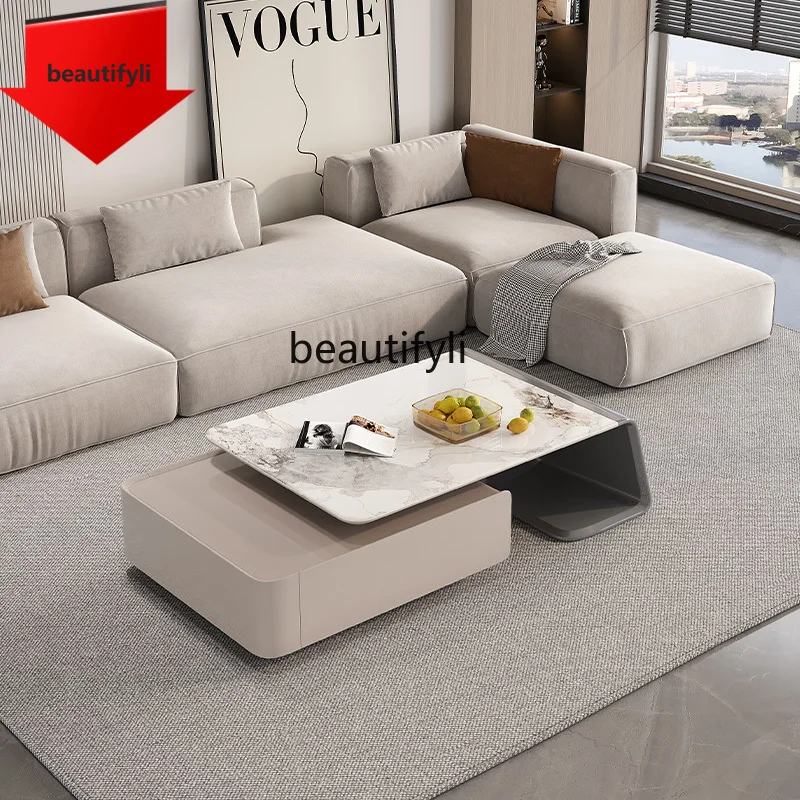 

K185 Slate coffee table living room home small apartment modern simple light luxury minimalist coffee table TV cabinet