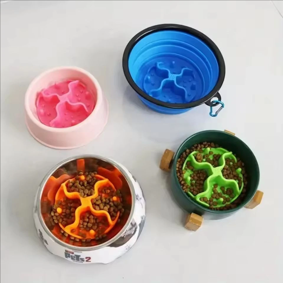 New Silicone Slow Feeder Insert Non Slip Suction Cups Slow Food Mat Soft Dog Bowls Insert Prevents Choking
