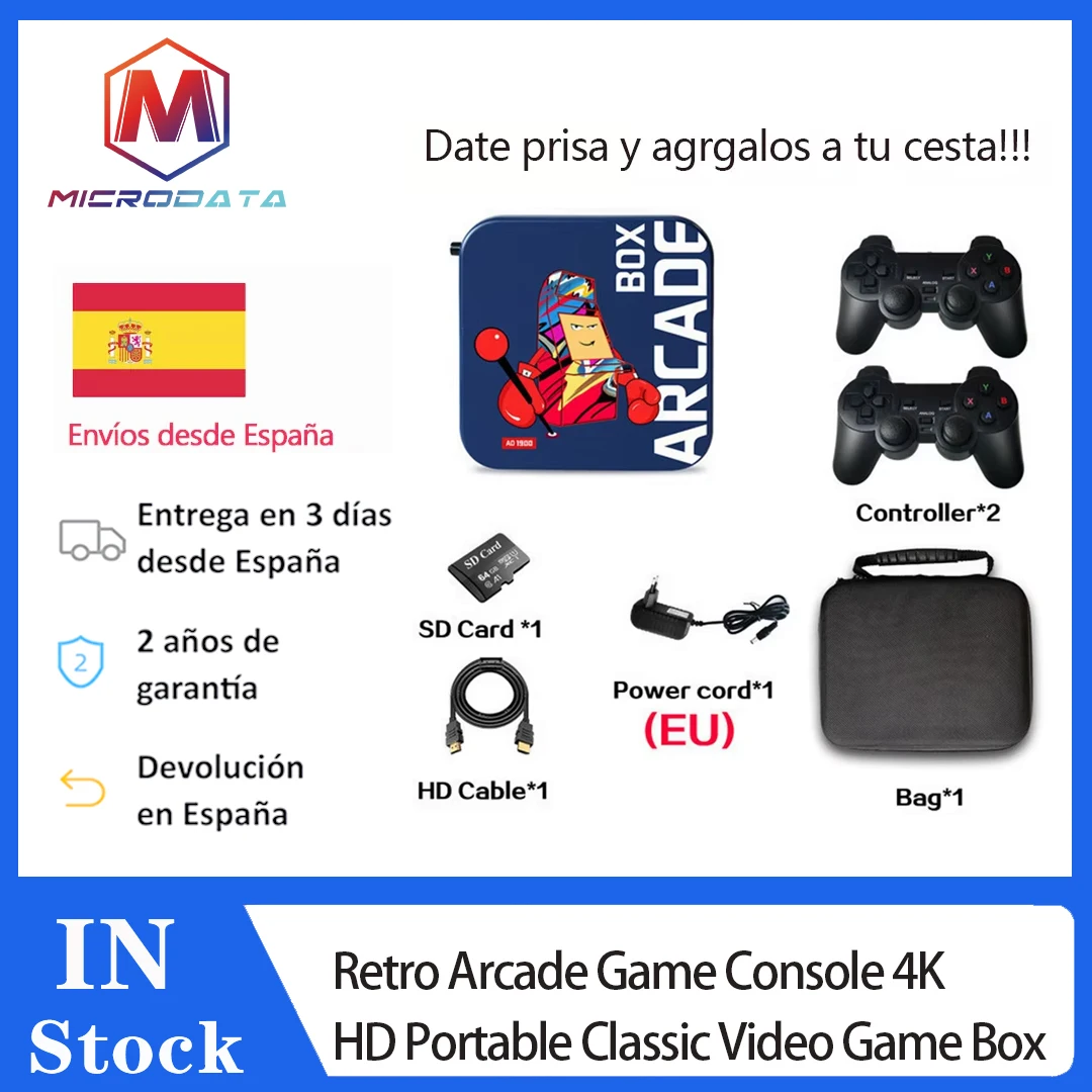 Retro Arcade Game Console 4K HD Portable Classic Video Game Box for Home TV Gaming