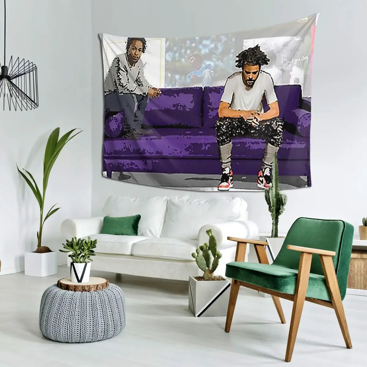 Kendrick Lamar X J Col Tapestry Art Wall Hanging Aesthetic Home Decoration Tapestries for Living Room Bedroom Dorm Room