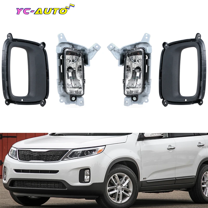 

Front Bumper Light Fog Lamp Cover Daytime Running Lamp Frame Lid Car Accessories For Kia Sorento 2014 2015 922011U700 865231U510