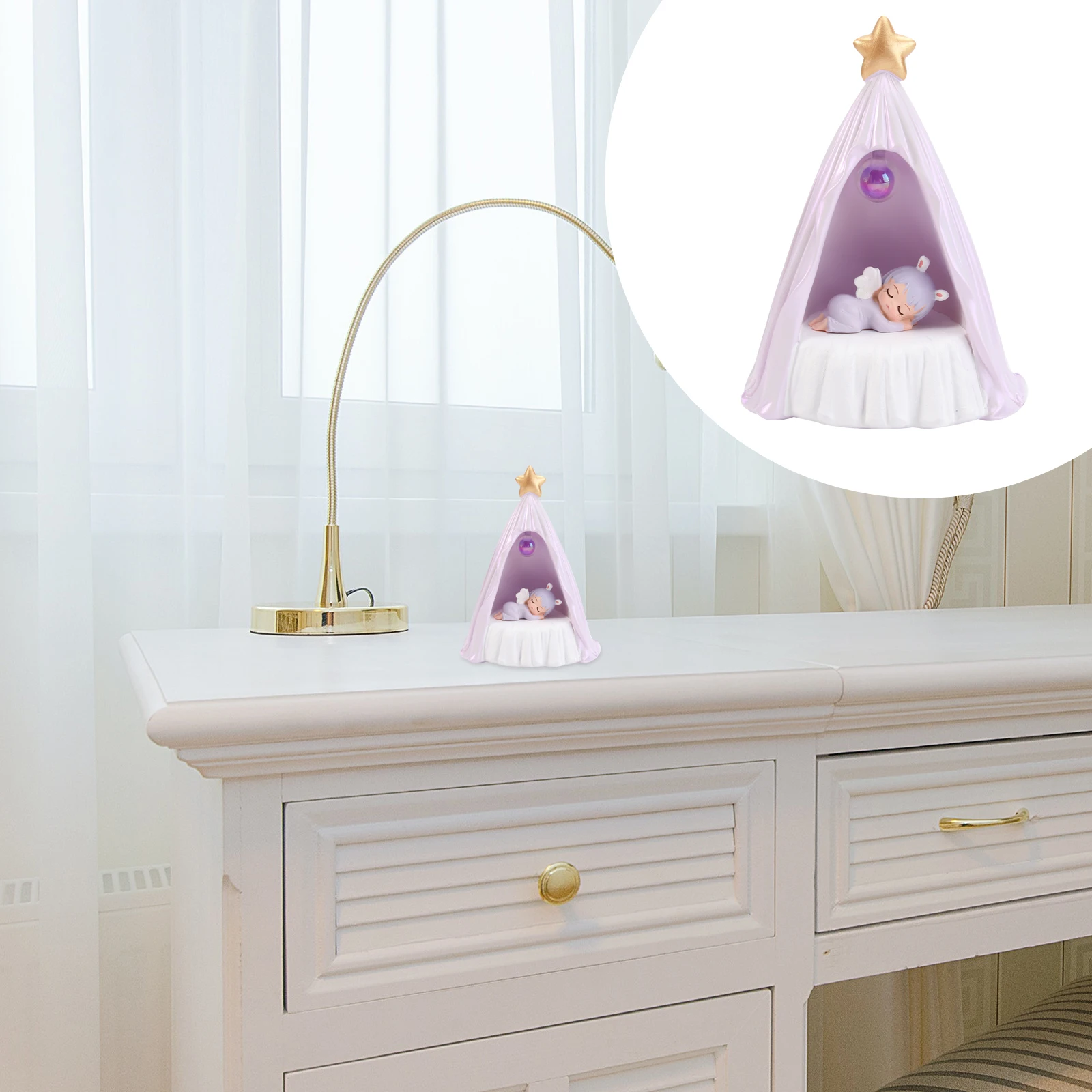 

Resin Night Light Gifts Little Girl Lights Elegant Texture Safe Children Eyes Bedroom Home Decoration Uniform Effect Warm